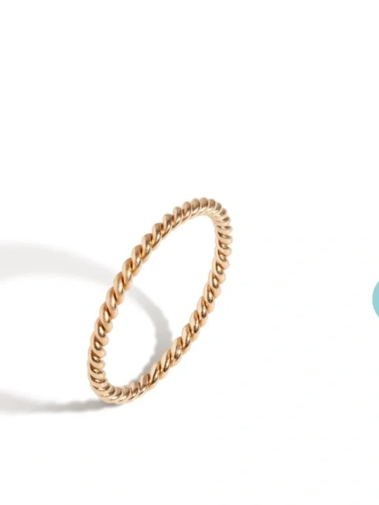 Aurate 18K rose gold HEAVY stackable twist ring size 8 - discontinued