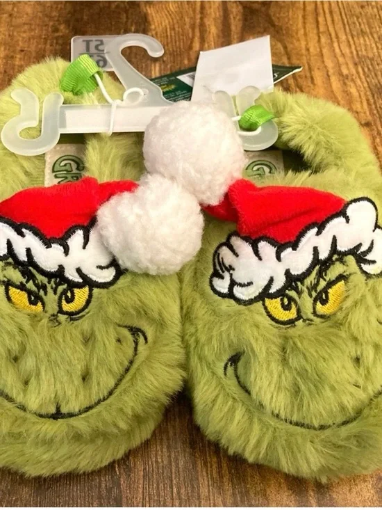 The Grinch Toddler Slide Slippers - Green  Size 5T-6T New