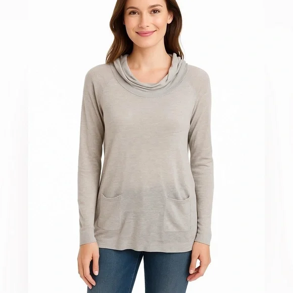 J. CREW Linen Cowl Neck Lightweight Sweater