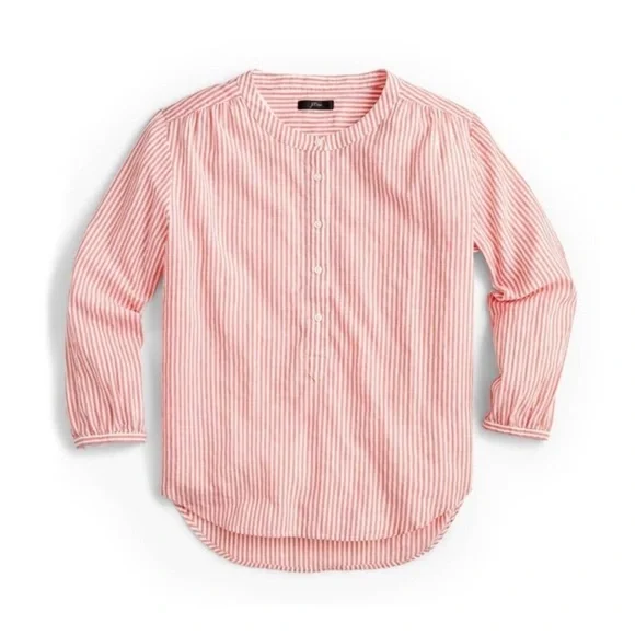 J. CREW Striped Mandarin Collar Popover
