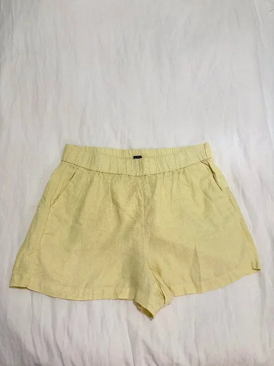 J. Crew Pale Yellow Linen Blend Women’s Shorts