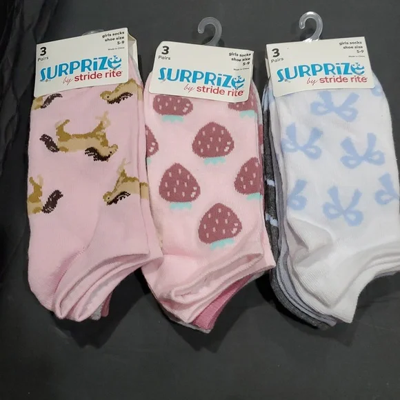 Surprize‎ by Stride rite 9pairs of little girls socks in assorted styles new