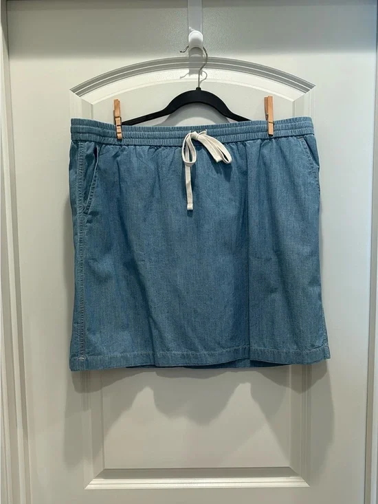 J. Crew Seaside Skirt in Chambray - size XL