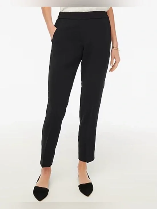 J. Crew Black Jamie Chino Pants Trousers Pull On Elastic Waist Classic Office 6