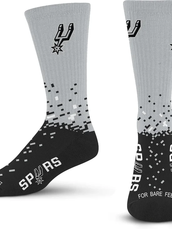 San Antonio Spurs Grey & Black Crew Socks  Youth