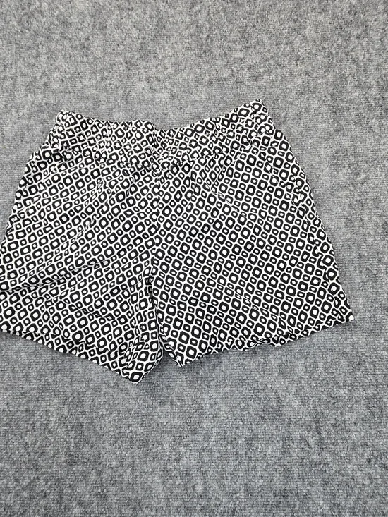 J.Crew Black White Geometric Print Shorts Womens Size 2 Pull On Casual Preppy