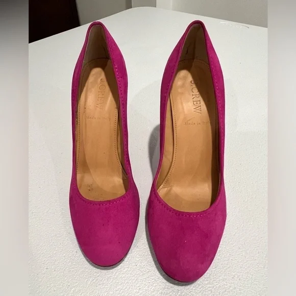 J.Crew Mona Pumps Italian Leather/Suede Excellent 6.5  wildberry