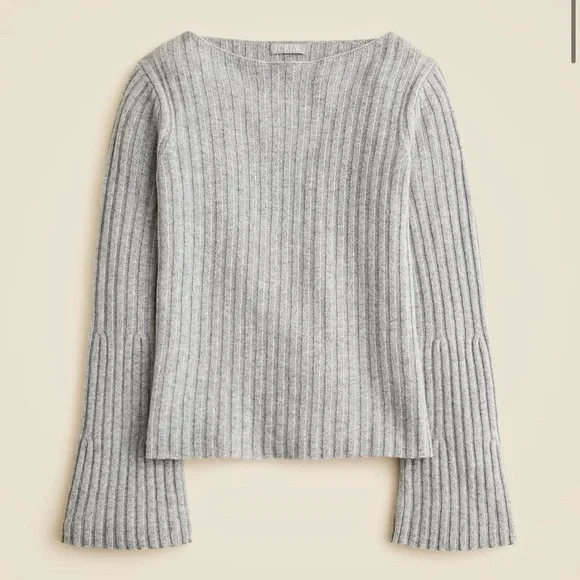Ribbed boatneck sweater in vintage wool