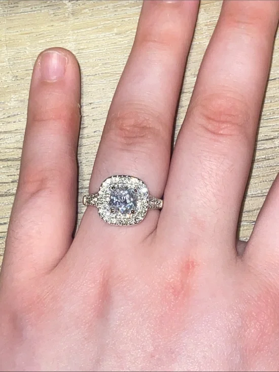 Classic Halo Cushion Engagement Ring in Silver