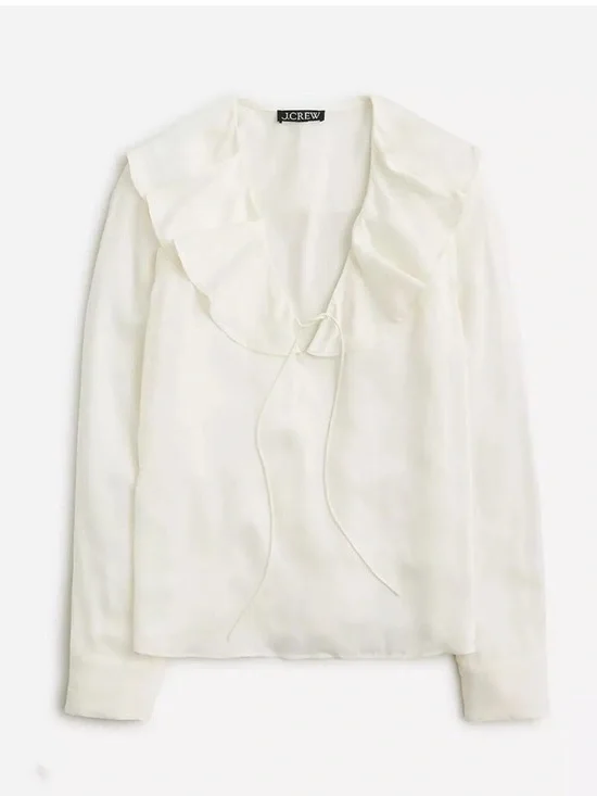 J. Crew Goldie Satin Ivory Top