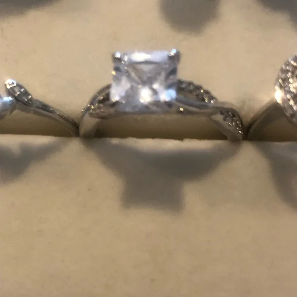 Silver Princess-Cut Solitaire Ring with CZ Gemstone