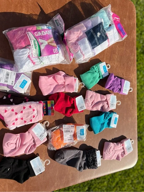 Gildan Kids Ankle Socks - Pink, Red, Teal, Purple, Green, Black, Gray, Orange