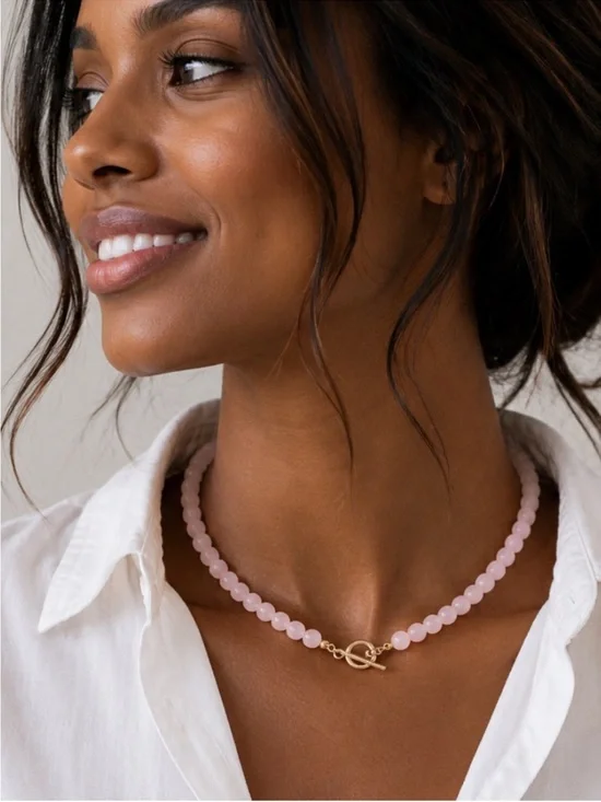 New! Preppy Colorful Blush Beaded Necklace NWOT