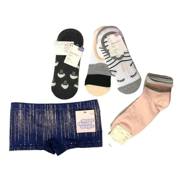A New Day Xhilaration Assorted 7-Pack Socks Shorts Multicolor Ankle Liner Cozy‎