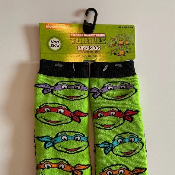 Teenage Mutant Ninja Turtles Slipper Socks With Gripper Sole Size 2T-4T NWT