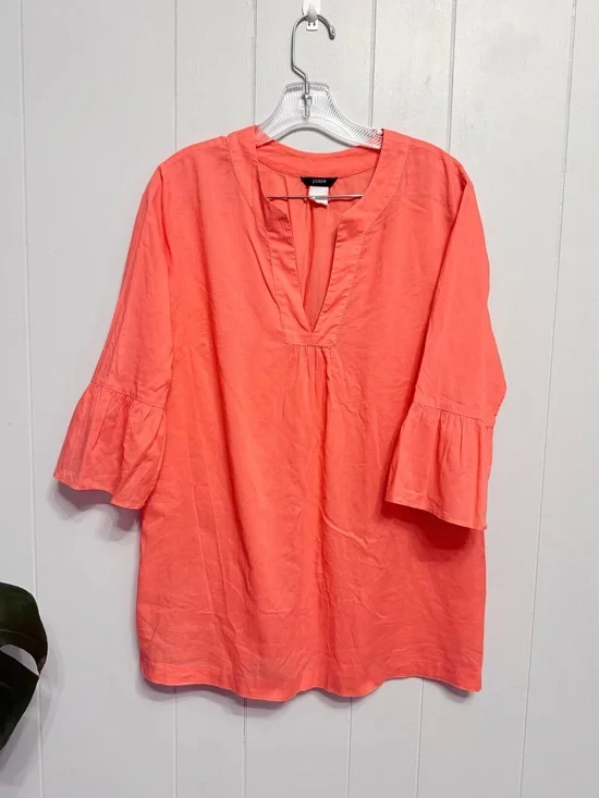 J. Crew Coral Lightweight Tunic Top lightweight cotton