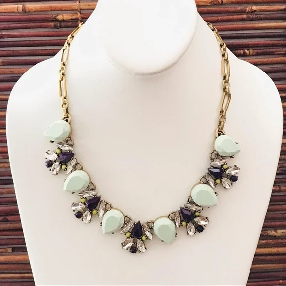 J. Crew Teardrop Bejeweled Necklace