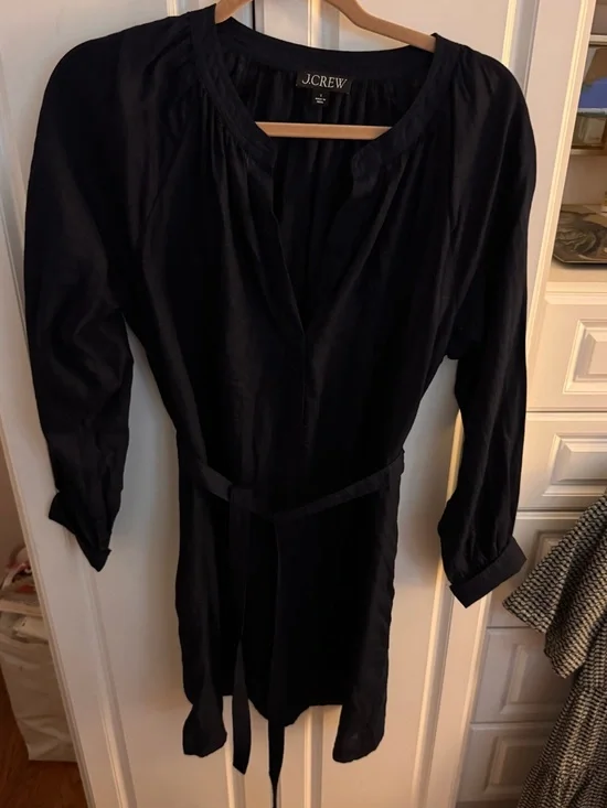 JCrew size small navy linen dress, like new