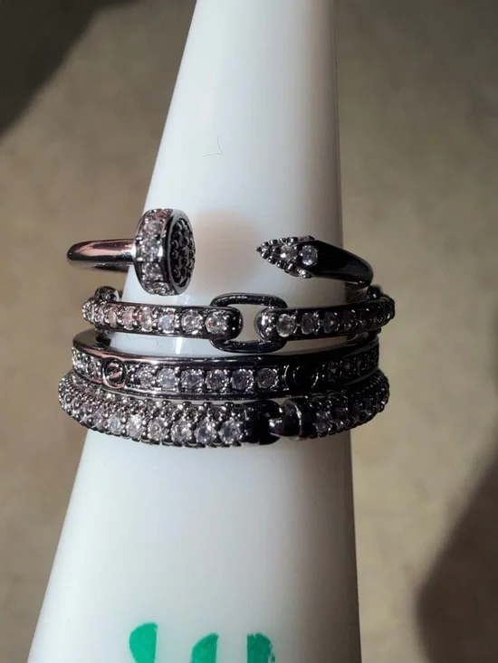 Bomb Party Delicates Size 7 -Heard The Doubt Kept Going Diamond CZ on Hematite
