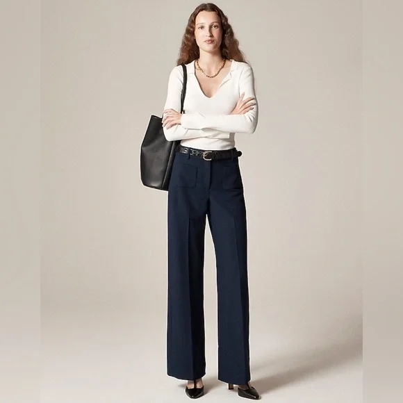 J. Crew Carolina Pants in Four Season Stretch in Navy Size 4 Tall