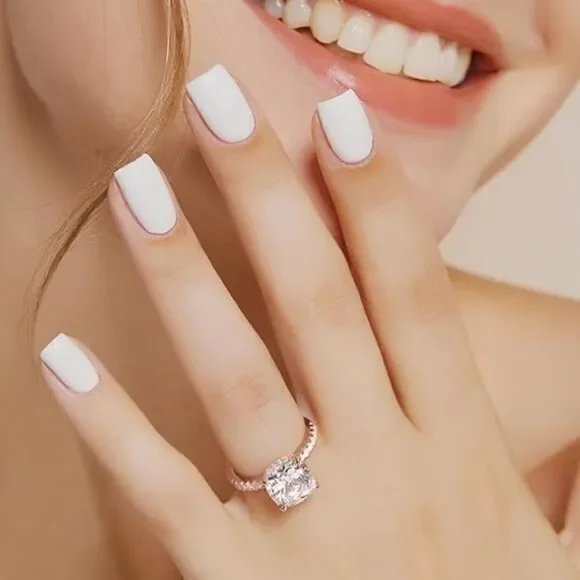 Paved Cushion Cut Engagement Ring