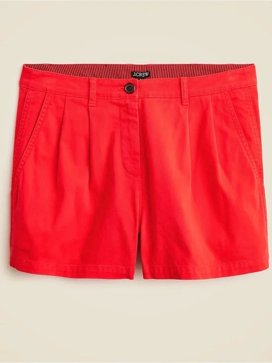 J. Crew Women’s Red Chino Pleat Shorts NWT