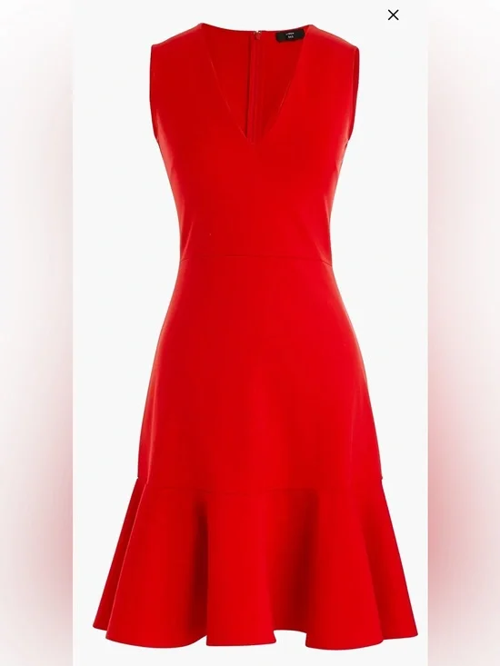 J Crew 365 v neck sheath dress in recycled stretch ponte red size 14