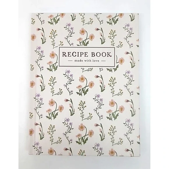 Wildflower Cover Recipe Book 100 Lined Pages-Made with Love