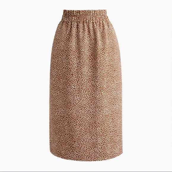Jcrew Brown Polka Dot pull on Skirt