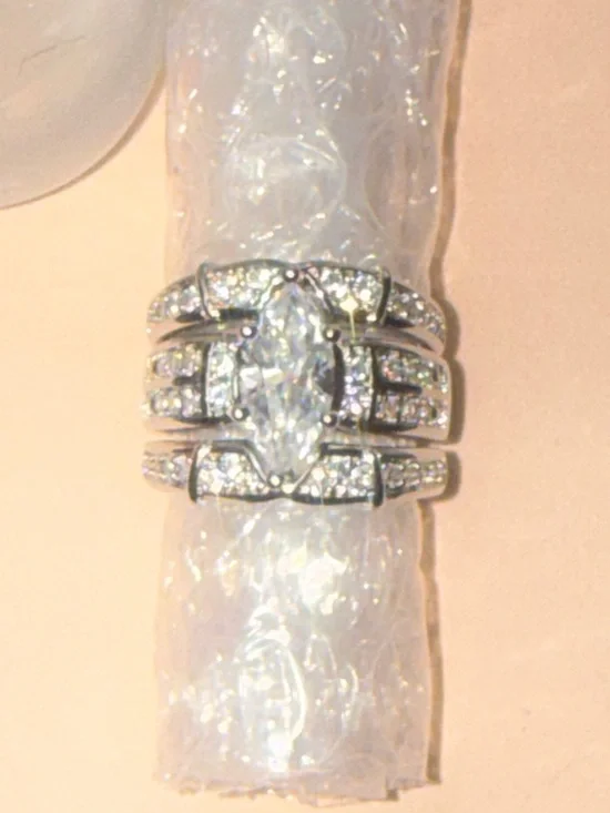 GRA CERTIFIED MOISSANITE DIAMOND Marquise 4CT Bridal Ring baked in Silver