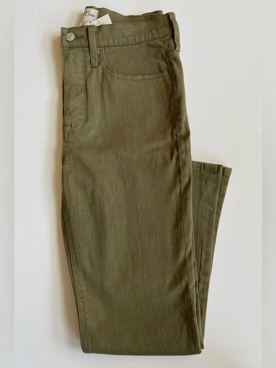 NWT J.Crew 9” Demi Billie Boot Crop Jeans in Olive wash