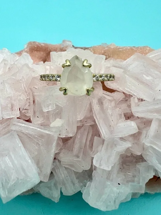 Moonstone Teardrop Adjustable Ring