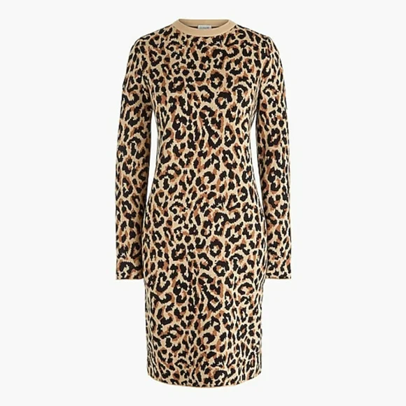 J. Crew Leopard Print Mini Dress in Tan and Black