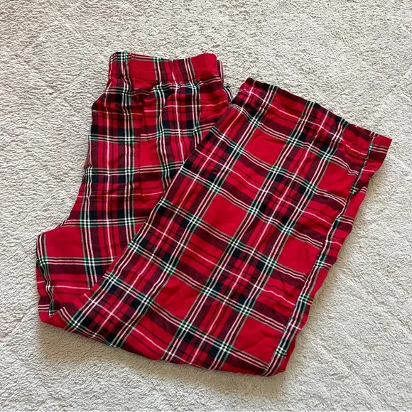 J. Crew Red Plaid Pajama Pants Preppy Minimalist‎ Capsule Cottage Unisex Size M