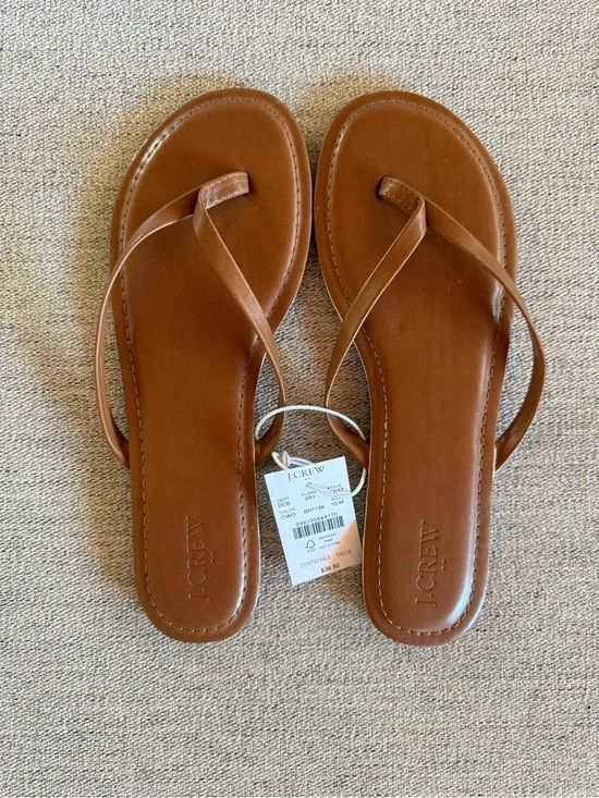 J. Crew Tan Flip Flop Sandals