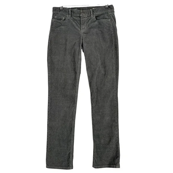 J Crew Matchstick Corduroy Pants Womens 27‎ Regular Gray Slim Fit Cotton Blend