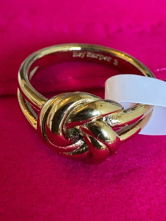 Hey Harper Rose Ring Size 3 NWT Waterproof Gold Pinky Ring