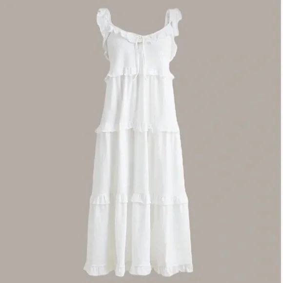J Crew Tiered Knit Keyhole Maxi Dress Sz S NWT