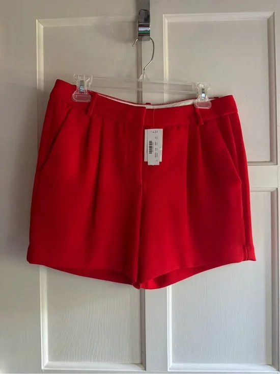 J. Crew Red High-Waist Tailored Shorts