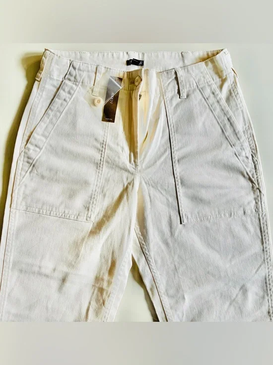 JCREW Petite patch-pocket slim chino women’s pants in beige size 8p.