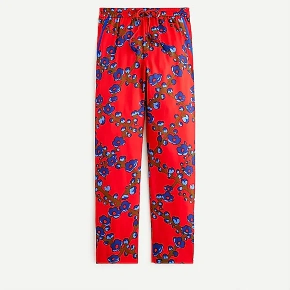 J. Crew Drapey Pull-On Pant in Lattice Floral Print Size 2