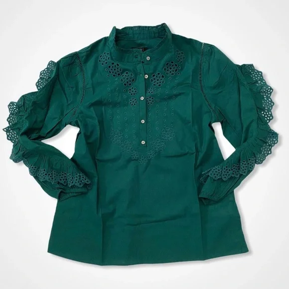 J. Crew, Ruffle 3/4 Length Sleeve, Blouse Size S Excellent Condition