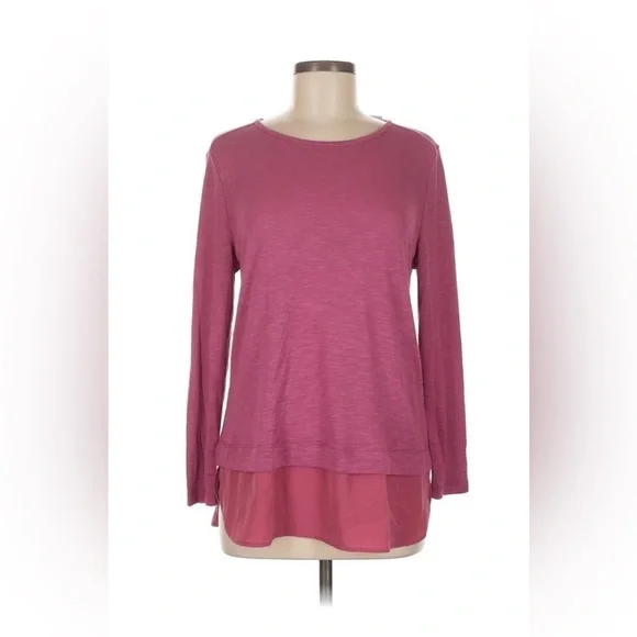 J. Crew Pink Rose Long Sleeve Top, new, medium