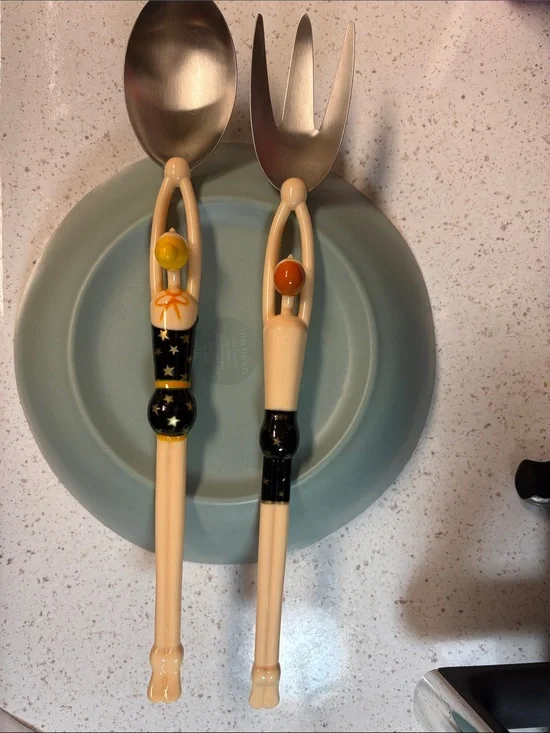 Pylones of Paris - swimmers -Handled Salad Serving set