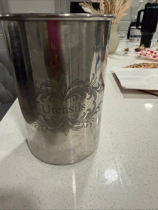 Stainless Steel Utensils Holder - Silver