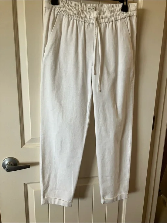 J. Crew white linen-blend Seaside Pants size 2