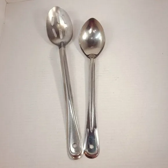 Vintage Stainless Steel spoons Gemco Polar Ware‎ Slotted Solid serving kitchen