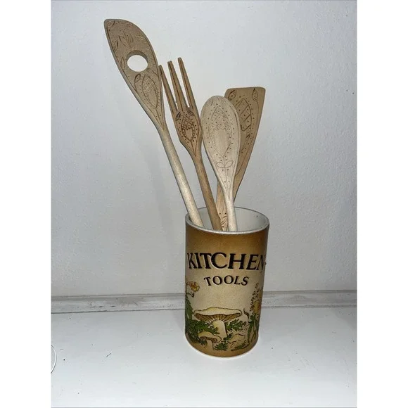 Wooden Utensil Set for Cooking‎ Natural Wooden Cooking Utensils Lipca Holder