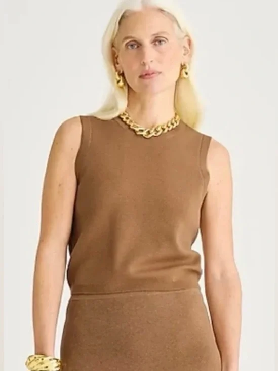 J.Crew Sweater shell in TENCEL™ lyocell blend in camel