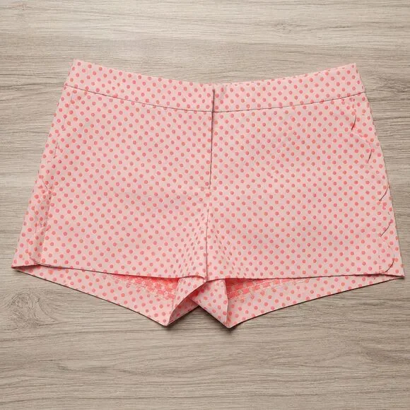 J.Crew Polka Dot Shorts Women's 6 Pink Coral Dressy Casual Preppy Summer Spring